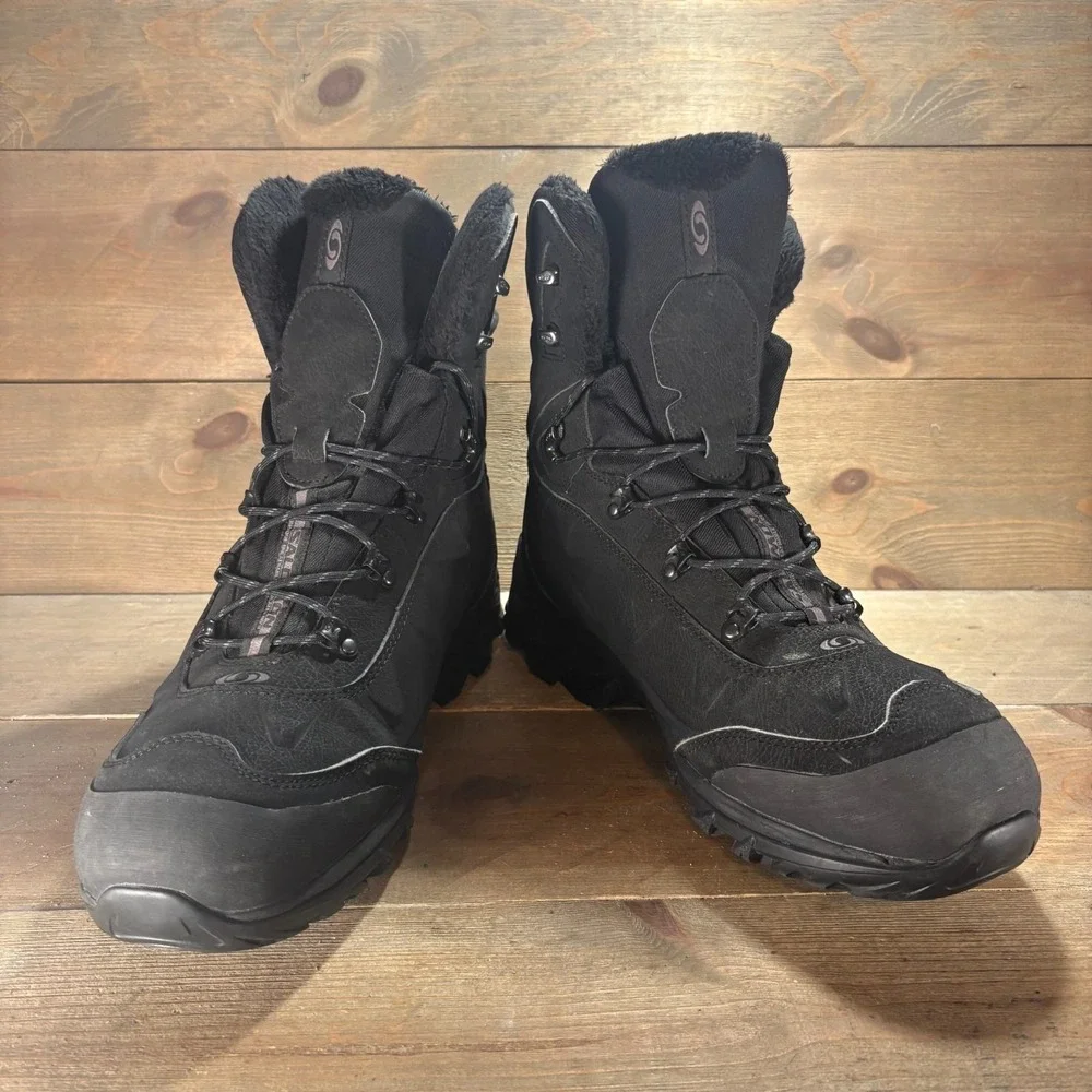 Salomon Nytro GTX Mens size 11.5 shoes Black Waterproof Insulated Winter boots